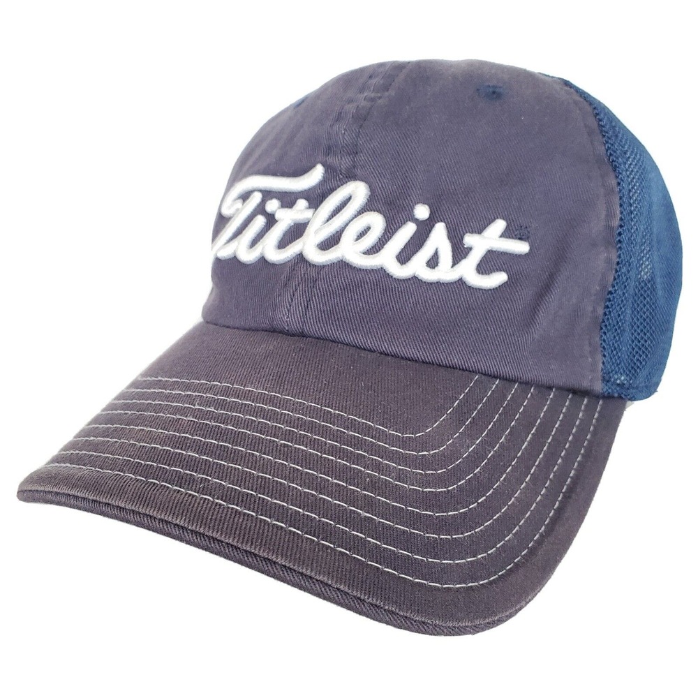 Titleist Golf Strapback Mesh Gray Blue Adjustable Hat Dad Baseball Cap Unisex